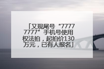 又现尾号“77777777”手机号使用权法拍，起拍价130万元，已有人报名