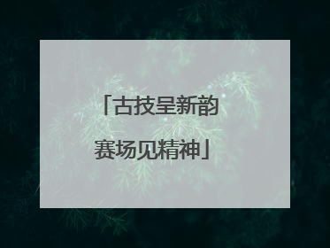 古技呈新韵 赛场见精神