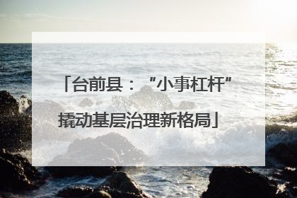 台前县：“小事杠杆”撬动基层治理新格局