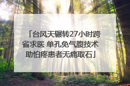 台风天辗转27小时跨省求医 单孔免气腹技术助怕疼患者无痛取石