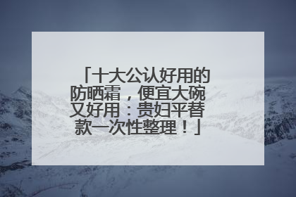 十大公认好用的防晒霜，便宜大碗又好用：贵妇平替款一次性整理！
