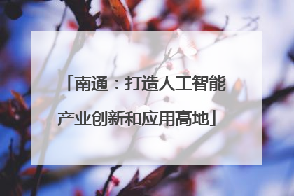 南通：打造人工智能产业创新和应用高地