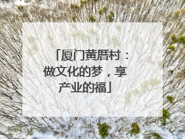 厦门黄厝村：做文化的梦，享产业的福