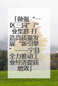 做强“一区三园”产业集群 打造高质量发展“新引擎”——宁县全力推动工业经济提质增效