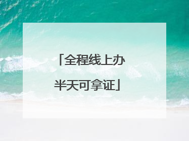 全程线上办 半天可拿证