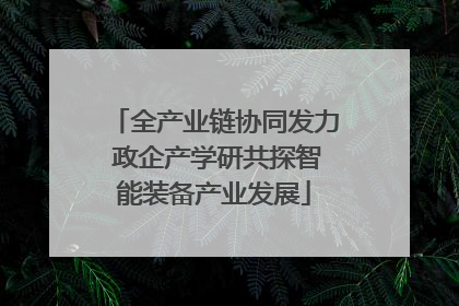 全产业链协同发力 政企产学研共探智能装备产业发展