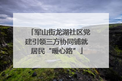 军山街龙湖社区党建引领三方协同铺就居民“暖心路”