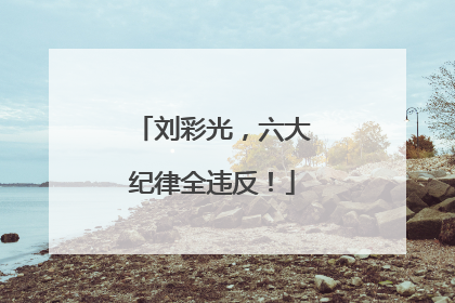 刘彩光，六大纪律全违反！