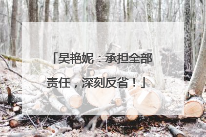 吴艳妮：承担全部责任，深刻反省！