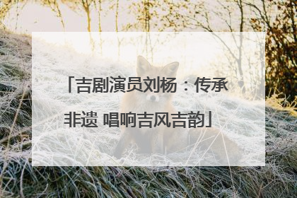 吉剧演员刘杨：传承非遗 唱响吉风吉韵