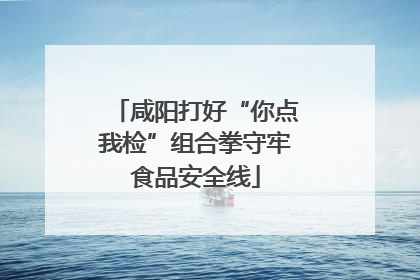 咸阳打好“你点我检”组合拳守牢食品安全线