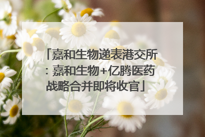 嘉和生物递表港交所：嘉和生物+亿腾医药战略合并即将收官