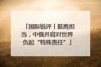 国际锐评丨挺膺担当，中俄并肩对世界负起“特殊责任”