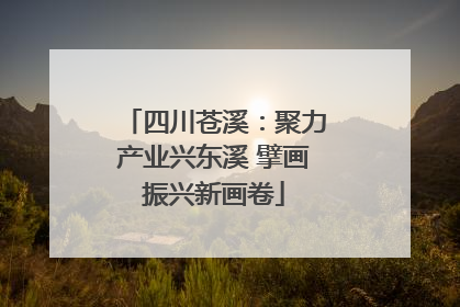 四川苍溪：聚力产业兴东溪 擘画振兴新画卷