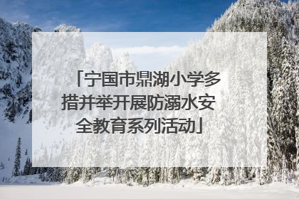 宁国市鼎湖小学多措并举开展防溺水安全教育系列活动