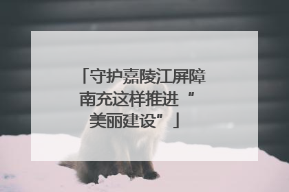 守护嘉陵江屏障 南充这样推进“美丽建设”