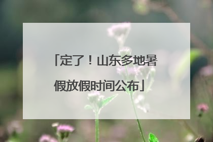 定了！山东多地暑假放假时间公布