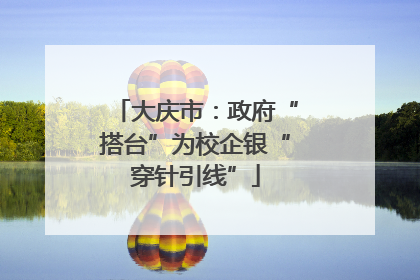 大庆市：政府“搭台”为校企银“穿针引线”