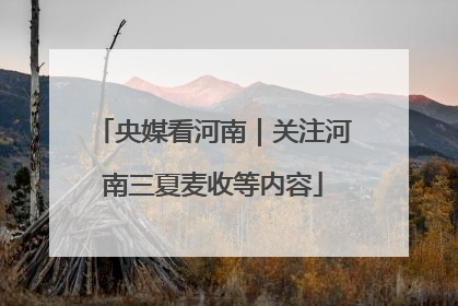 央媒看河南｜关注河南三夏麦收等内容