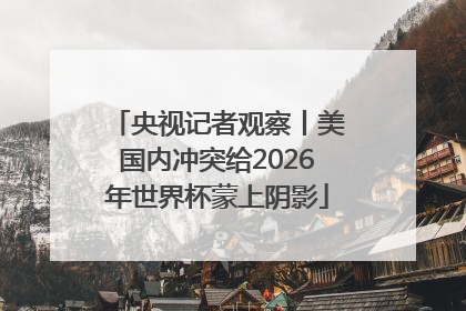 央视记者观察丨美国内冲突给2026年世界杯蒙上阴影