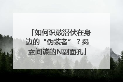 如何识破潜伏在身边的“伪装者”？揭露间谍的N副面孔