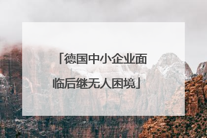 德国中小企业面临后继无人困境