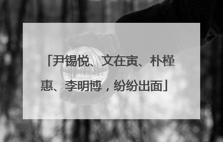尹锡悦、文在寅、朴槿惠、李明博，纷纷出面
