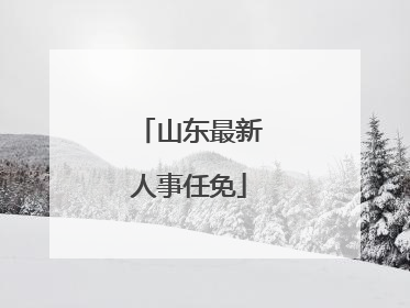 山东最新人事任免