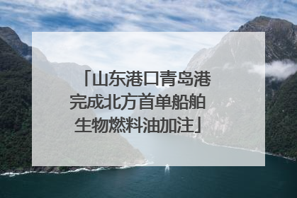 山东港口青岛港完成北方首单船舶生物燃料油加注