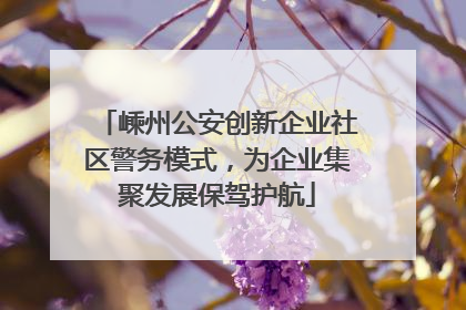 嵊州公安创新企业社区警务模式，为企业集聚发展保驾护航