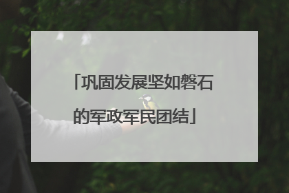 巩固发展坚如磐石的军政军民团结