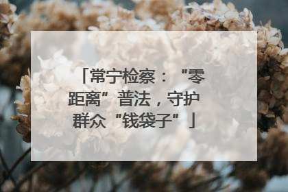 常宁检察：“零距离”普法，守护群众“钱袋子”