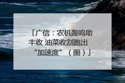 广信：农机轰鸣助丰收 油菜收割跑出“加速度”（图）
