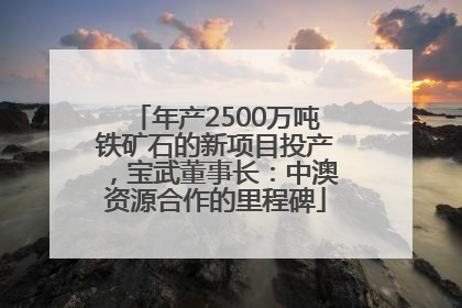 年产2500万吨铁矿石的新项目投产，宝武董事长：中澳资源合作的里程碑