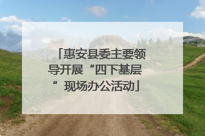 惠安县委主要领导开展“四下基层”现场办公活动