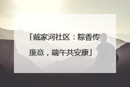 戴家河社区：粽香传廉意，端午共安康