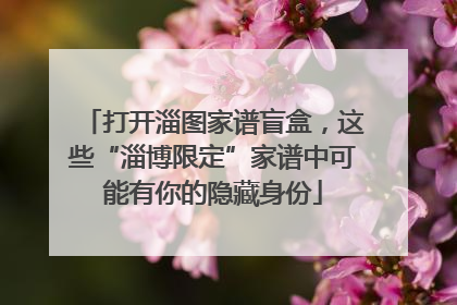 打开淄图家谱盲盒，这些“淄博限定”家谱中可能有你的隐藏身份