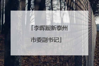 李晖履新泰州市委副书记