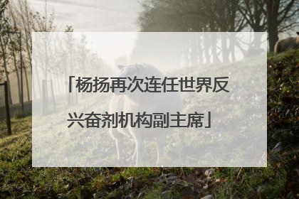 杨扬再次连任世界反兴奋剂机构副主席