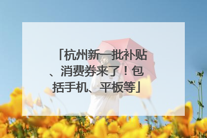 杭州新一批补贴、消费券来了！包括手机、平板等