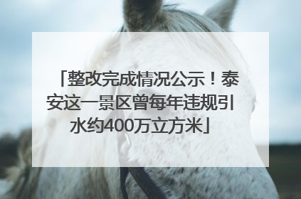 整改完成情况公示！泰安这一景区曾每年违规引水约400万立方米