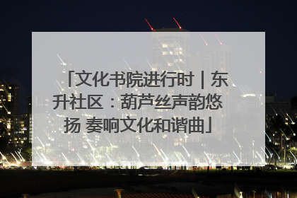 文化书院进行时｜东升社区：葫芦丝声韵悠扬 奏响文化和谐曲