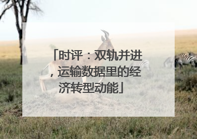 时评：双轨并进，运输数据里的经济转型动能