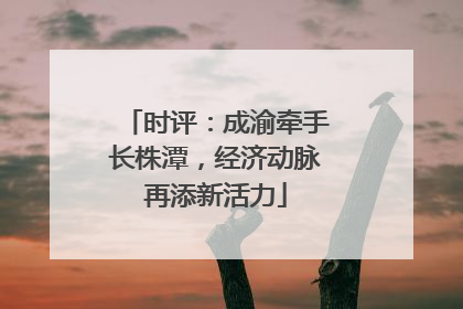 时评：成渝牵手长株潭，经济动脉再添新活力