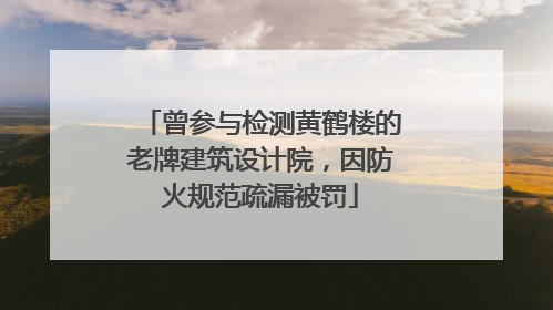 曾参与检测黄鹤楼的老牌建筑设计院，因防火规范疏漏被罚