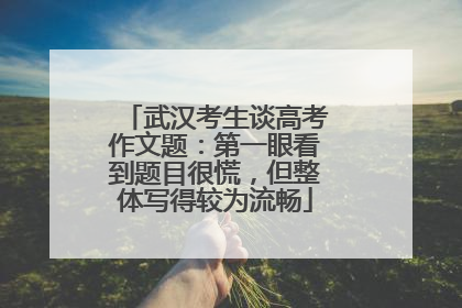 武汉考生谈高考作文题：第一眼看到题目很慌，但整体写得较为流畅