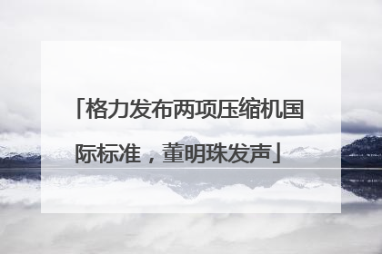 格力发布两项压缩机国际标准，董明珠发声