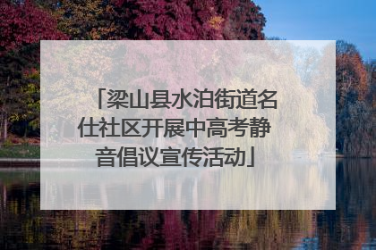 梁山县水泊街道名仕社区开展中高考静音倡议宣传活动