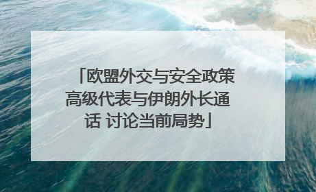 欧盟外交与安全政策高级代表与伊朗外长通话 讨论当前局势