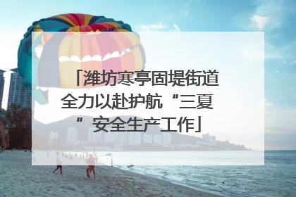 潍坊寒亭固堤街道全力以赴护航“三夏”安全生产工作
